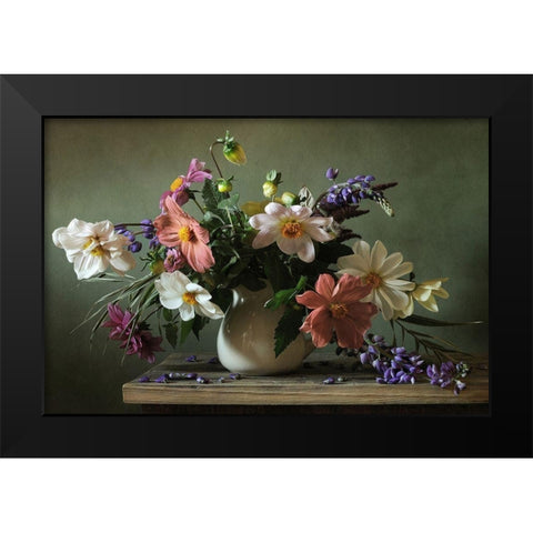 Bouquet I Black Modern Wood Framed Art Print by PhotoINC Studio