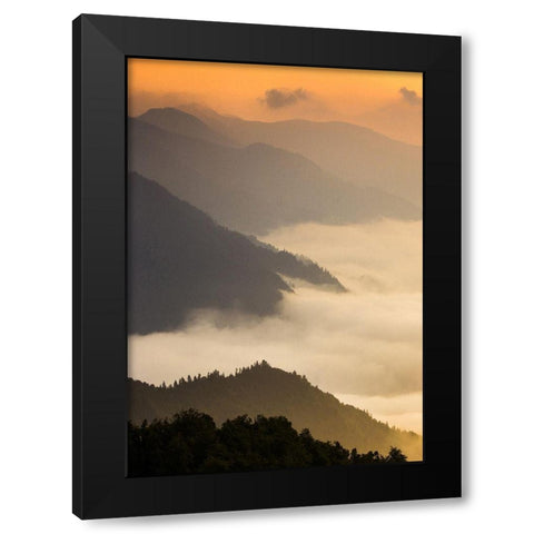 Dusty morning Black Modern Wood Framed Art Print with Double Matting by PhotoINC Studio