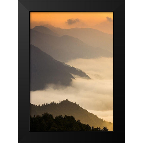 Dusty morning Black Modern Wood Framed Art Print by PhotoINC Studio