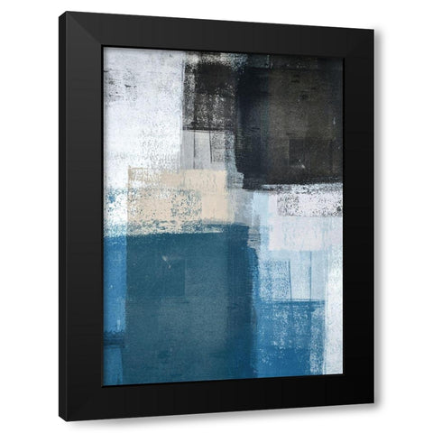 Abstract Blue II Black Modern Wood Framed Art Print by Incado