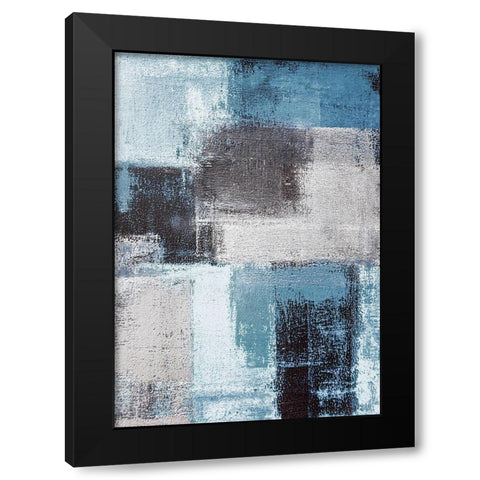Abstract Blue III Black Modern Wood Framed Art Print by Incado