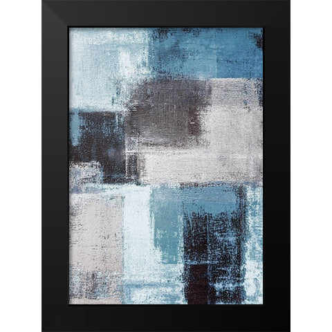 Abstract Blue III Black Modern Wood Framed Art Print by Incado