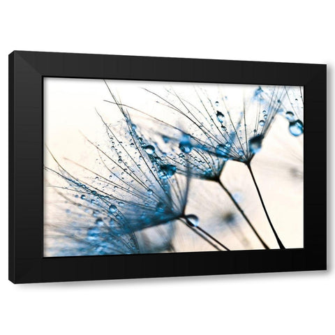 Mystic Blue Black Modern Wood Framed Art Print by PhotoINC Studio