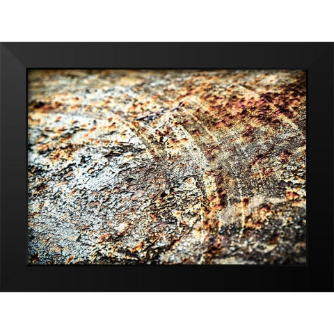 Retro Rust Black Modern Wood Framed Art Print by PhotoINC Studio