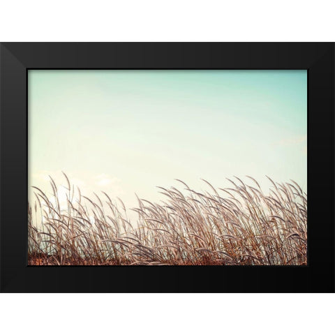 Retro Grass Black Modern Wood Framed Art Print by PhotoINC Studio