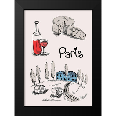 Paris I Black Modern Wood Framed Art Print by TypeLike