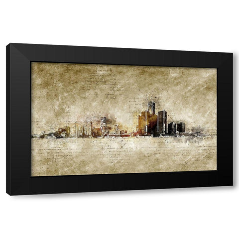 Detroit Black Modern Wood Framed Art Print by Incado