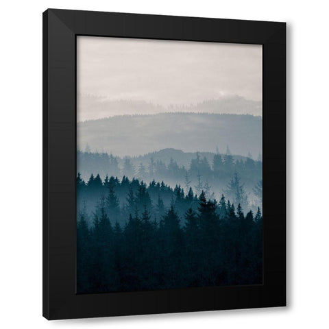 Blue Mountains II Black Modern Wood Framed Art Print with Double Matting by PhotoINC Studio