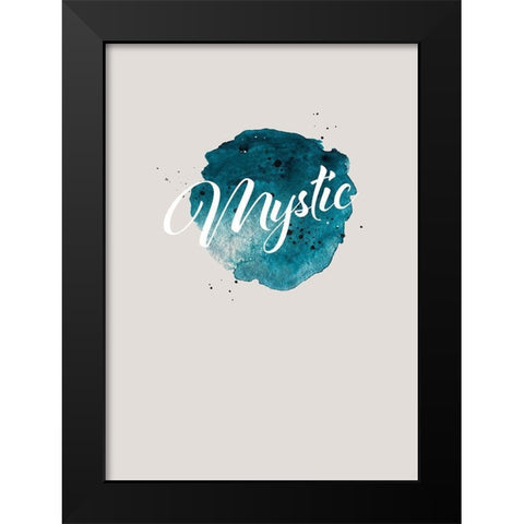Mystic Water Black Modern Wood Framed Art Print by TypeLike
