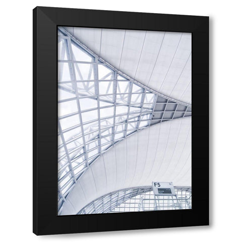 Airport Black Modern Wood Framed Art Print with Double Matting by PhotoINC Studio