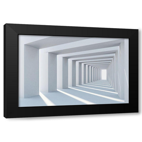 Cube Black Modern Wood Framed Art Print with Double Matting by PhotoINC Studio