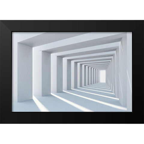 Cube Black Modern Wood Framed Art Print by PhotoINC Studio