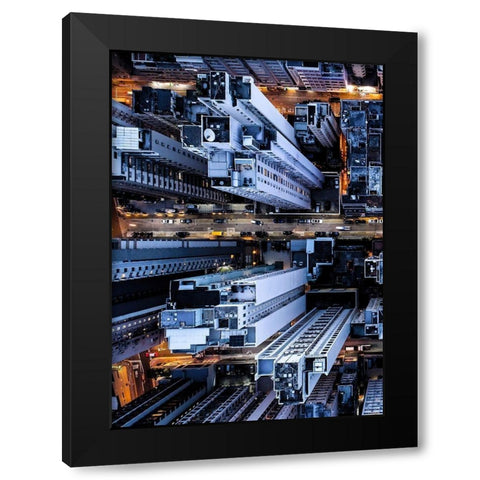 Hongkong I Black Modern Wood Framed Art Print with Double Matting by PhotoINC Studio