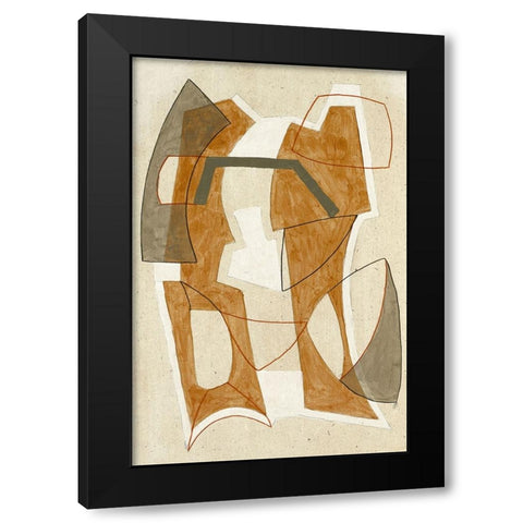 Mid Cent Rust Black Modern Wood Framed Art Print with Double Matting by Incado