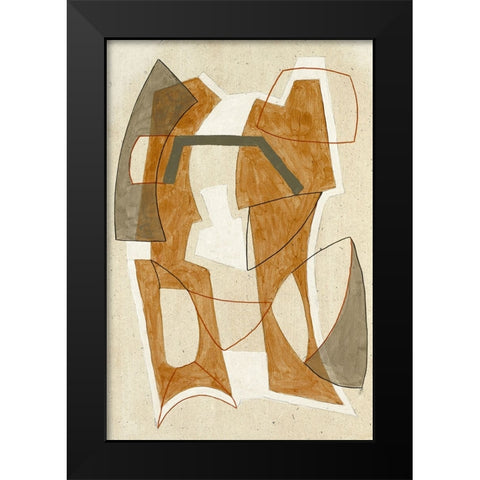 Mid Cent Rust Black Modern Wood Framed Art Print by Incado