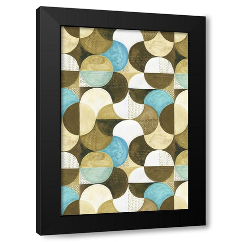 Geometric II Black Modern Wood Framed Art Print with Double Matting by Incado