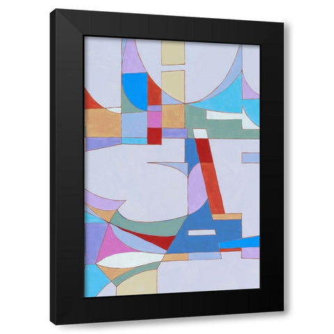 Geometric Black Modern Wood Framed Art Print with Double Matting by Incado