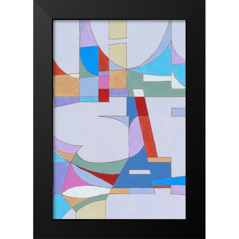Geometric Black Modern Wood Framed Art Print by Incado