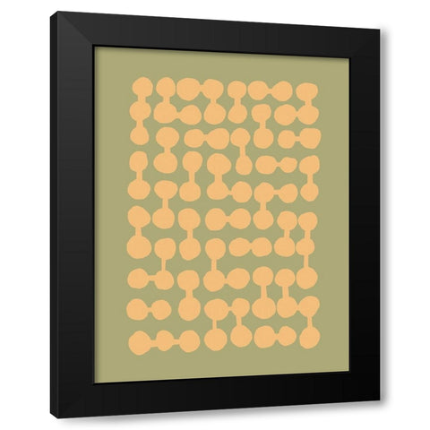 Connected Dots Black Modern Wood Framed Art Print by Incado