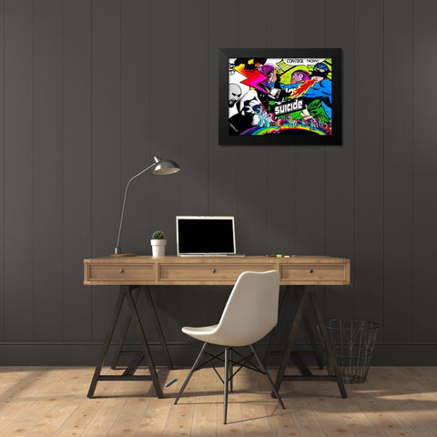 Whatever You Like Black Modern Wood Framed Art Print by Colourblind Suicide