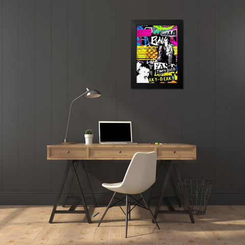 Poser Black Modern Wood Framed Art Print by Colourblind Suicide