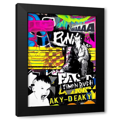 Poser Black Modern Wood Framed Art Print by Colourblind Suicide