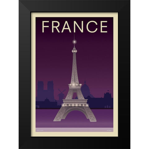 Eiffel Tower Black Modern Wood Framed Art Print by Incado