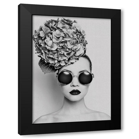 Petunia Black Modern Wood Framed Art Print by Incado