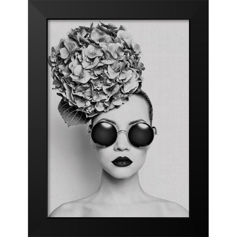 Petunia Black Modern Wood Framed Art Print by Incado