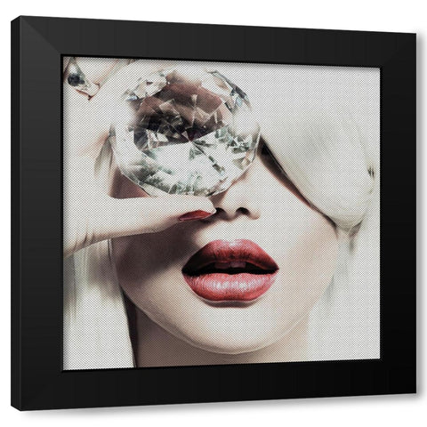 Diamonds are Forever Black Modern Wood Framed Art Print by Incado