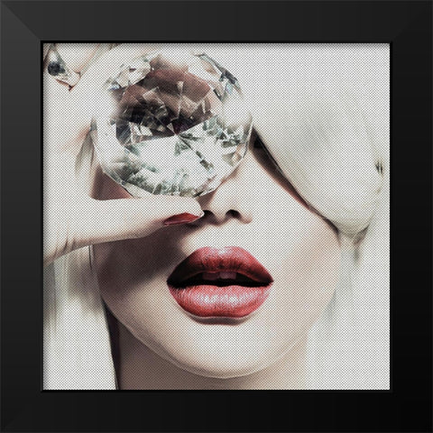 Diamonds are Forever Black Modern Wood Framed Art Print by Incado