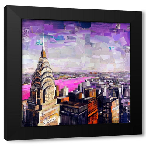 Chrysler View Black Modern Wood Framed Art Print by Grey, James