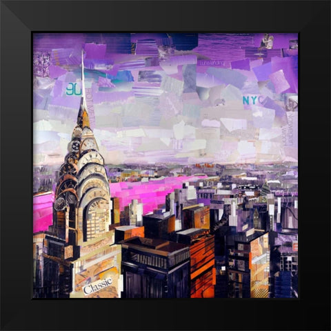 Chrysler View Black Modern Wood Framed Art Print by Grey, James