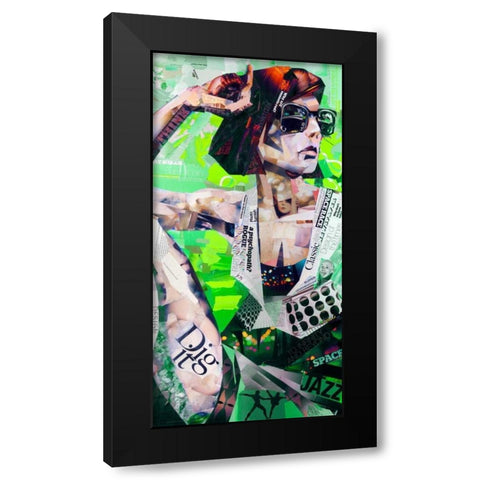 Cool Black Modern Wood Framed Art Print with Double Matting by Grey, James