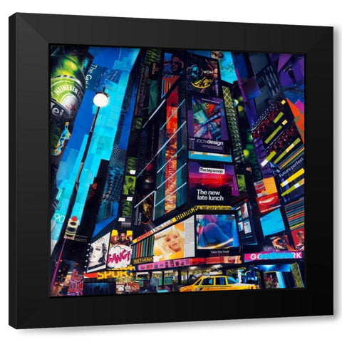 City Night Black Modern Wood Framed Art Print with Double Matting by Grey, James