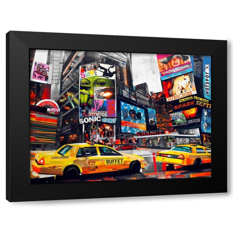 Downtown Black Modern Wood Framed Art Print by Grey, James