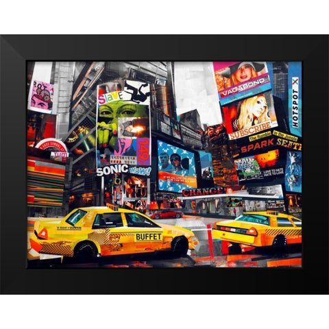 Downtown Black Modern Wood Framed Art Print by Grey, James