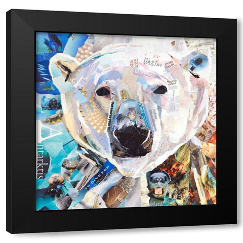 Polar Bear Black Modern Wood Framed Art Print with Double Matting by Grey, James