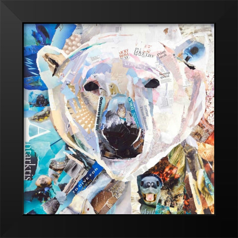 Polar Bear Black Modern Wood Framed Art Print by Grey, James
