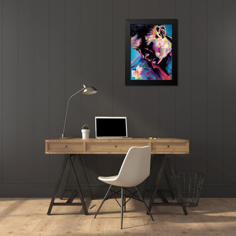 Poser Black Modern Wood Framed Art Print by Grey, James