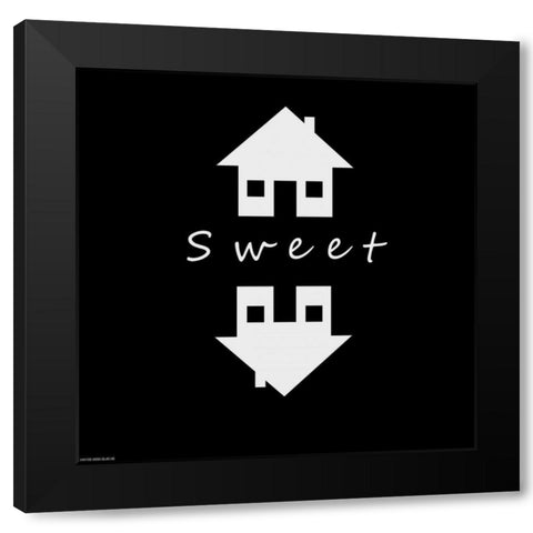 Home Sweet Home Black Modern Wood Framed Art Print with Double Matting by GraphINC