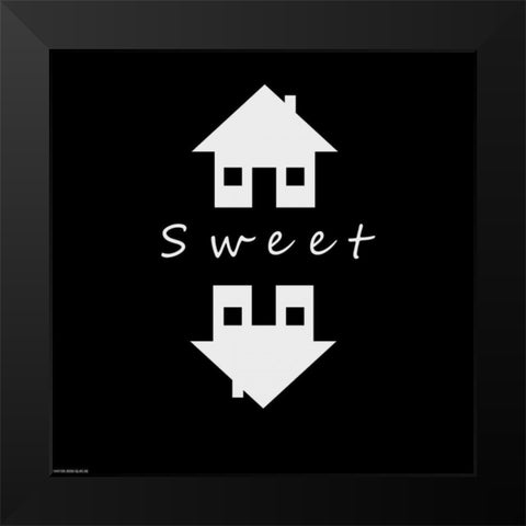Home Sweet Home Black Modern Wood Framed Art Print by GraphINC