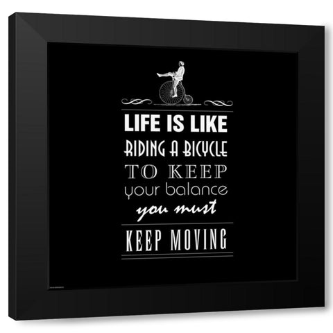 Life Is Like Black Modern Wood Framed Art Print with Double Matting by GraphINC