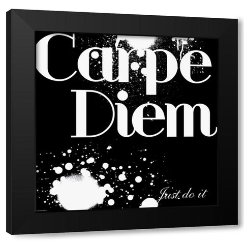 Carpe Diem Black Modern Wood Framed Art Print with Double Matting by GraphINC