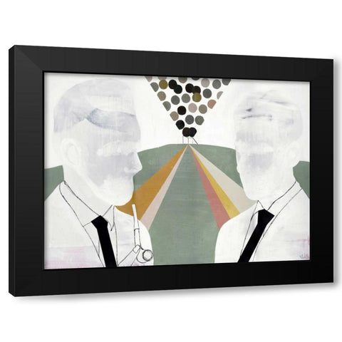 The Literates Black Modern Wood Framed Art Print by Olesen, Nicolai Kubel