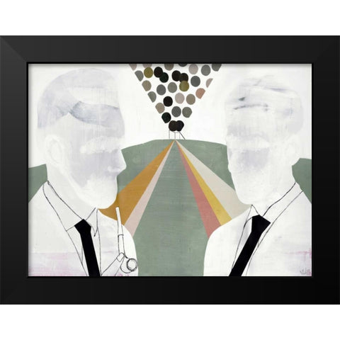 The Literates Black Modern Wood Framed Art Print by Olesen, Nicolai Kubel