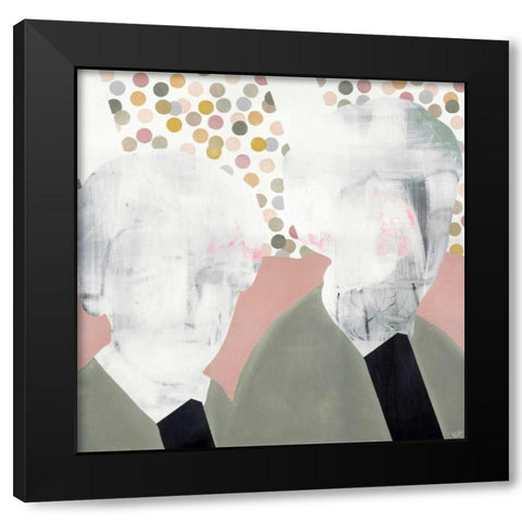 Girlfriends Black Modern Wood Framed Art Print by Olesen, Nicolai Kubel
