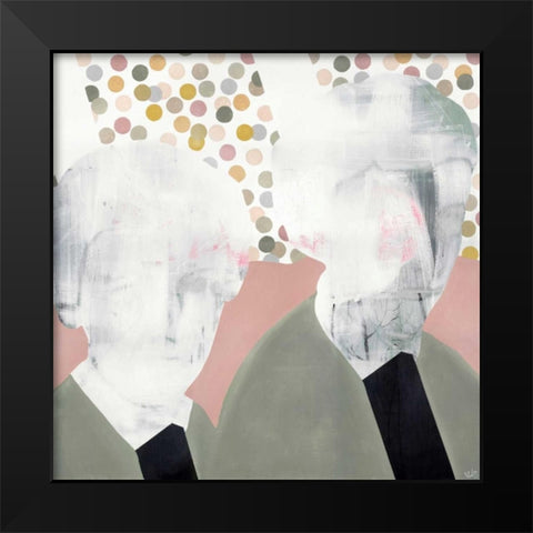 Girlfriends Black Modern Wood Framed Art Print by Olesen, Nicolai Kubel