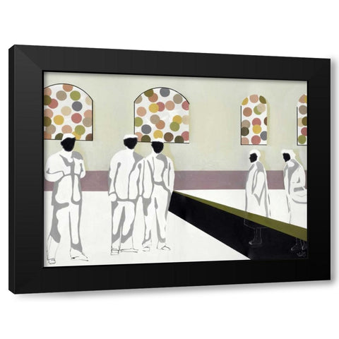 The Market Black Modern Wood Framed Art Print by Olesen, Nicolai Kubel