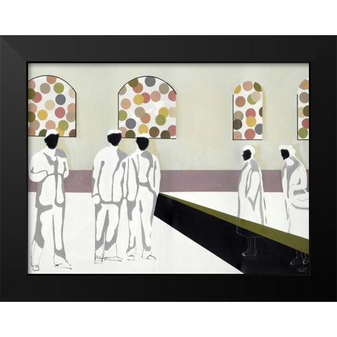 The Market Black Modern Wood Framed Art Print by Olesen, Nicolai Kubel